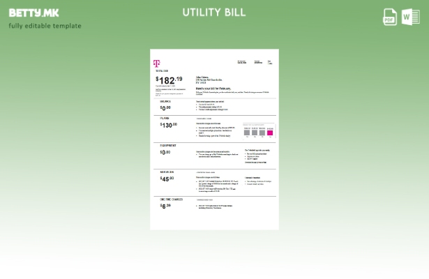 Модерен стил USA T шаблон за верзија за мобилна сметка за комунални услуги 1